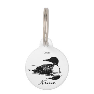 Médaillon Pour Animaux Loon Swimming Bird Art Thunder_Cove