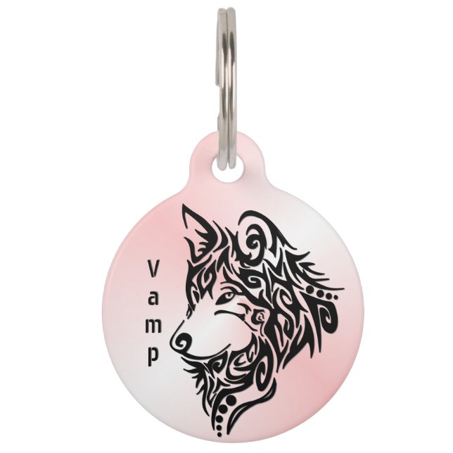 Médaillon Pour Animaux Loup tribal (Devant)