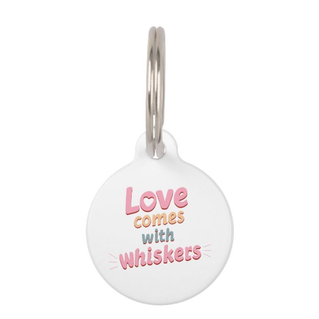 Médaillon Pour Animaux Love Comes with Whiskers (Devant)