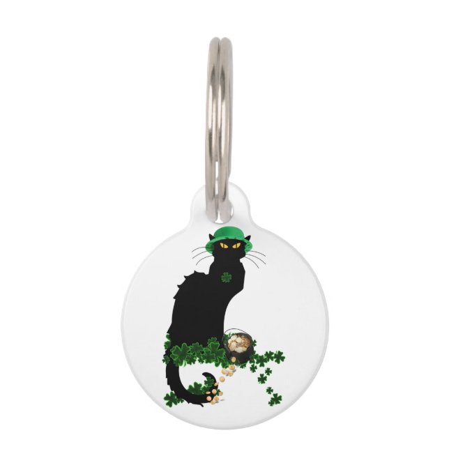 Médaillon Pour Animaux Lucky Le Conversation Noir Saint Patrick's Day (Devant)