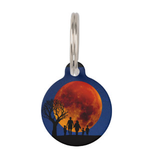 Médaillon Pour Animaux Lune de sang Lunaire Famille Eclipse