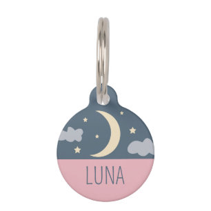 Médaillon Pour Animaux Lune et étoiles