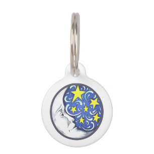 Médaillon Pour Animaux Lune et étoiles