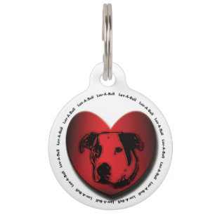 Médaillon Pour Animaux Luv-A-Bull American Bulldog Pit Bull Heart