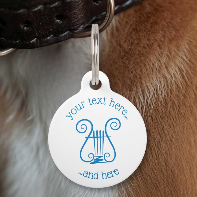 Médaillon Pour Animaux Lyre Bleue (Créateur téléchargé)