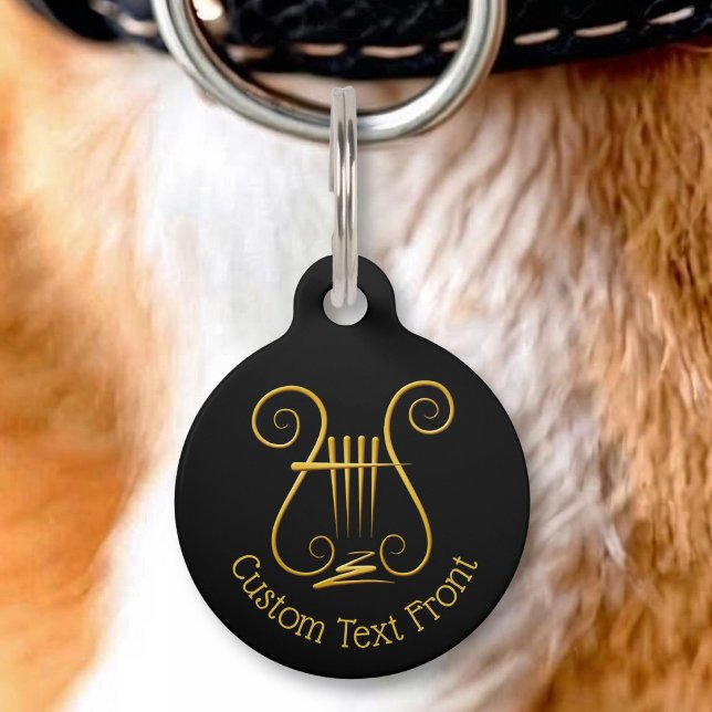 Médaillon Pour Animaux Lyre d'Or (Créateur téléchargé)