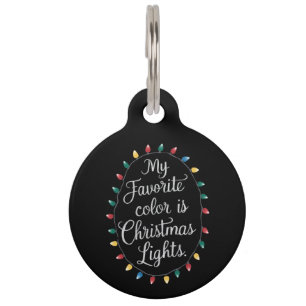 Médaillon Pour Animaux Ma couleur préférée est les lumières de Noël Xmas 
