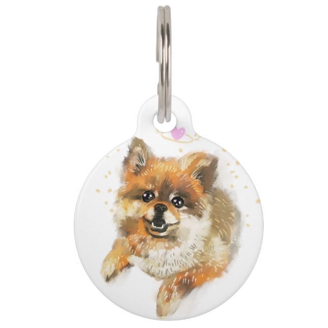 Médaillon Pour Animaux Main - Tiret Corgi Pet ID Balise pour Anniversaire (Devant)