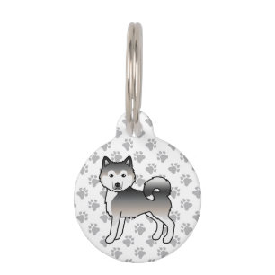 Médaillon Pour Animaux Malamute d'Alaska gris Chien de dessin animé migno