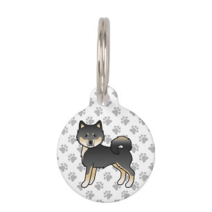 Médaillon Pour Animaux Malamute d'Alaska noir et feu Chien de dessin anim