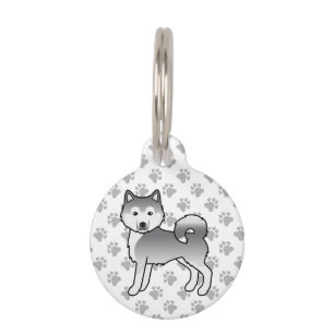 Médaillon Pour Animaux Malamute Esquimau Argenté Chien de Dessin Animé Mi