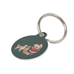 Médaillon Pour Animaux Maman de chien de Noël Saint Nicolas Rétriiver dor