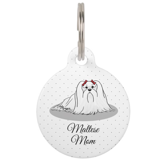 Médaillon Pour Animaux Maman maltaise - Race de chien mignon (Devant)