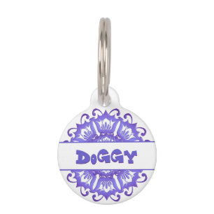 Médaillon Pour Animaux Mandala violet floral