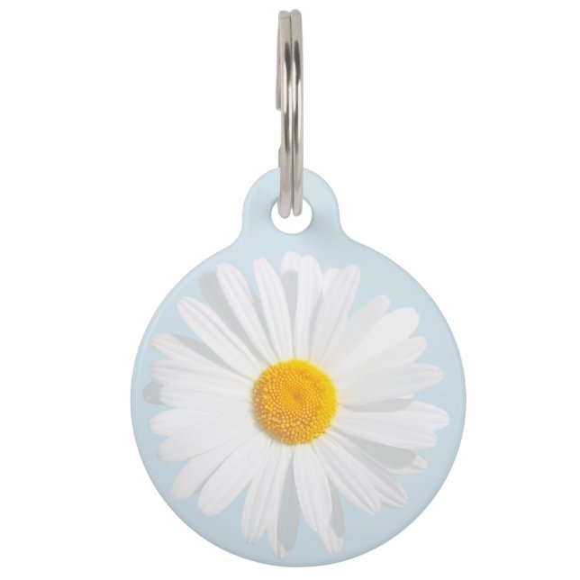 Médaillon Pour Animaux marguerite blanche (Devant)