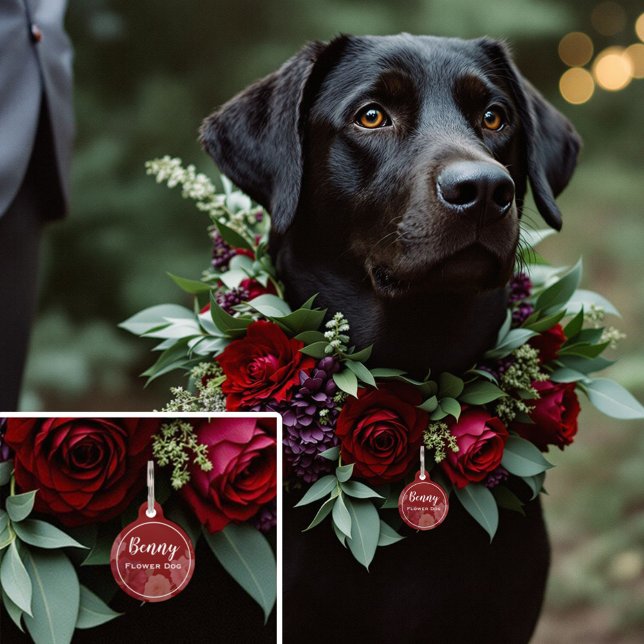 Médaillon Pour Animaux Mariage d'automne de renard enjoué (Celebrate your love with rustic charm and woodland romance!)