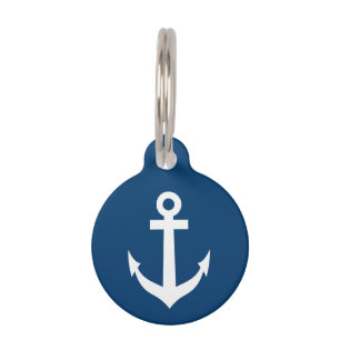 Médaillon Pour Animaux Marque de collier de nom de familier de la marine 