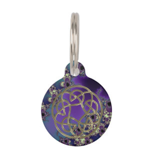 Médaillon Pour Animaux Marque - verre celtique de noeud de fractale de