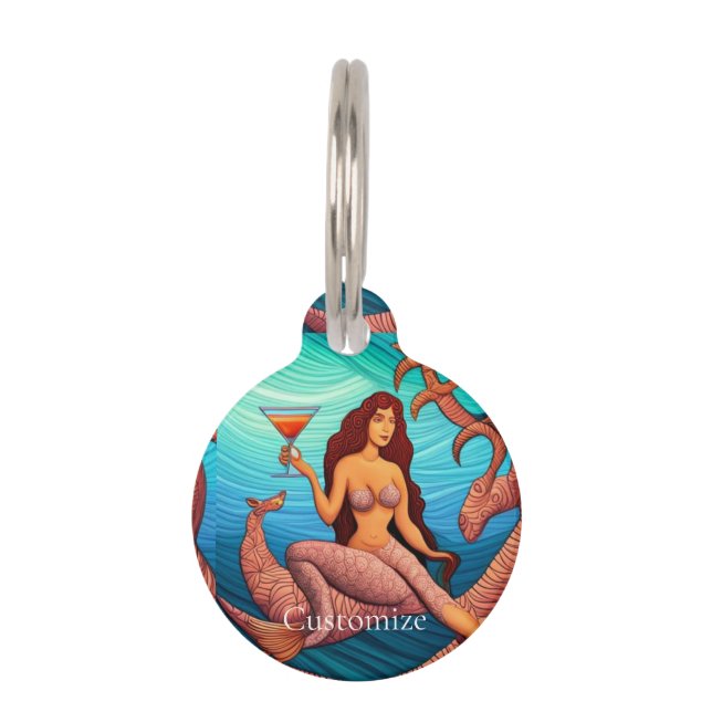 Médaillon Pour Animaux Martini à cheveux longs Mermaid Thunder_Cove (Devant)