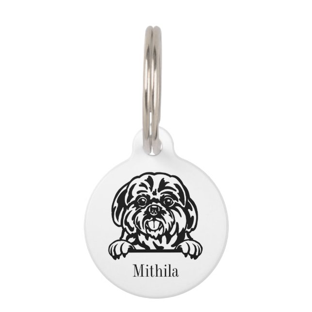 Médaillon Pour Animaux médaille personnalisée pour chien shih tzu (Devant)