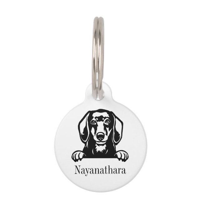 Médaillon Pour Animaux médaille personnalisée pour chien teckel (Devant)