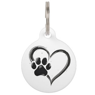 Médaillon Pour Animaux Médaille pour grand chien en forme de patte de coe