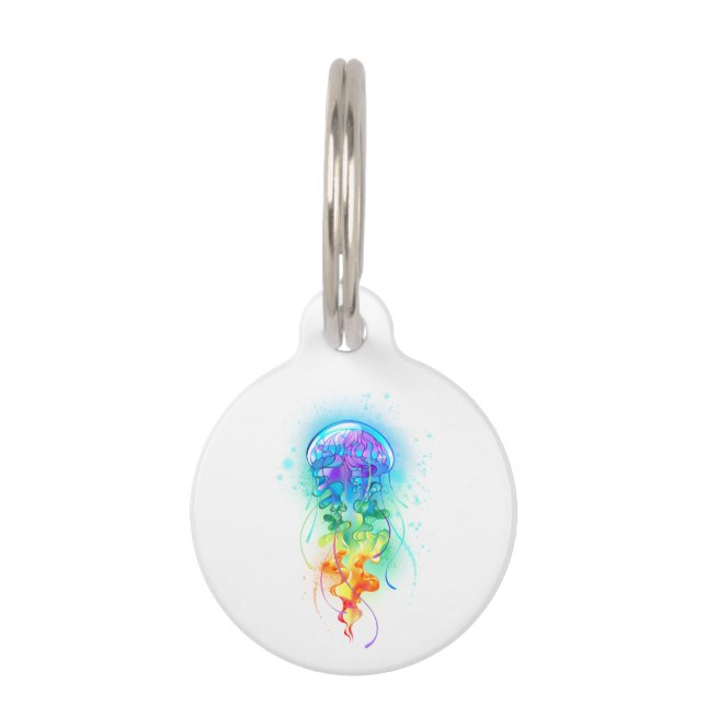 Médaillon Pour Animaux Méduse arc-en-ciel (Devant)