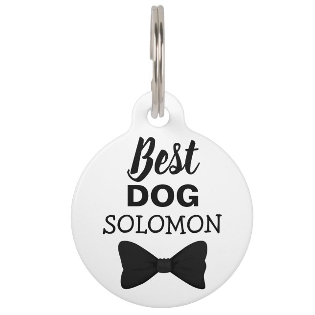 Médaillon Pour Animaux Meilleur chien animal mariage élégant noir (Devant)