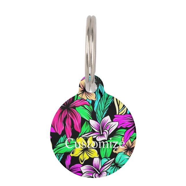 Médaillon Pour Animaux Mélange de fleurs tropicales Thunder_Cove (Devant)