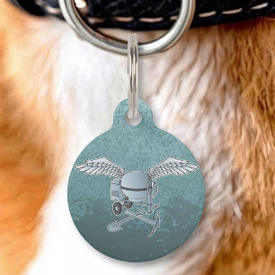 Médaillon Pour Animaux Mélangeur de béton bleu-gris