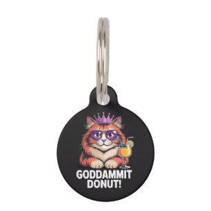 Médaillon Pour Animaux Mème de chat princesse donut femme