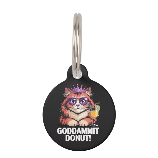 Médaillon Pour Animaux Mème de chat princesse donut femme (Devant)