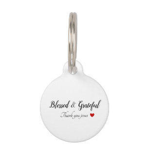 Médaillon Pour Animaux Merci Jésus Béni et reconnaissant Faith Heart