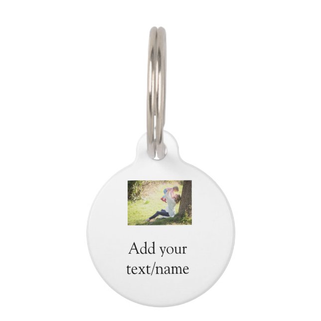 Médaillon Pour Animaux Mère fille photo de famille ajouter nom image text (Devant)