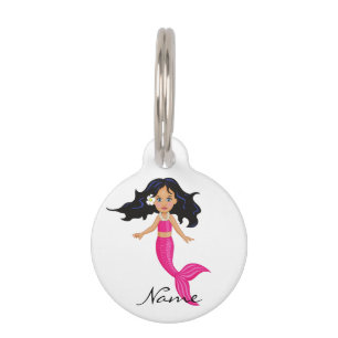 Médaillon Pour Animaux Mermaid à queue rose