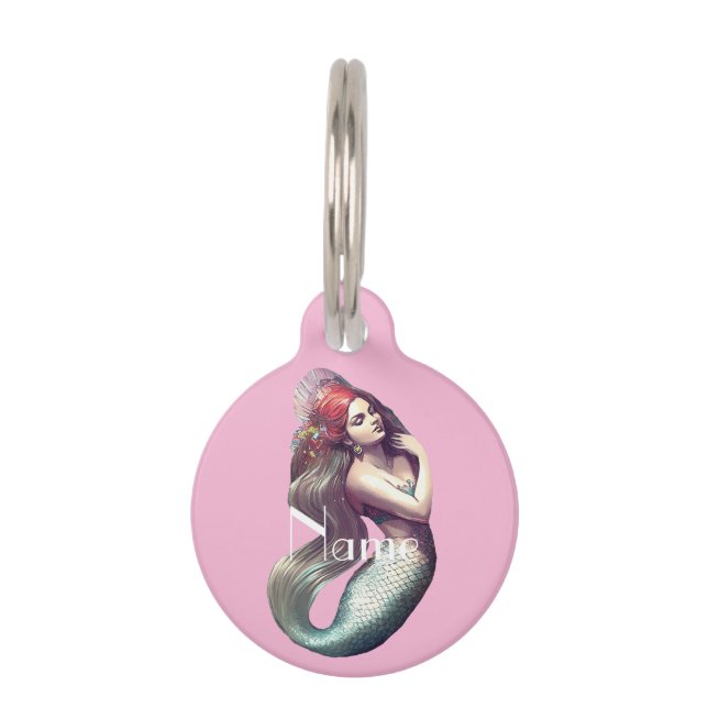 Médaillon Pour Animaux Mermaid Beauté de Redhead Thunder_Cove (Devant)
