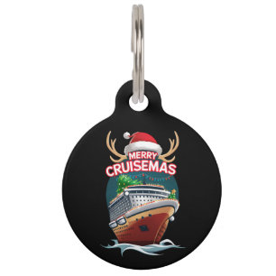 Médaillon Pour Animaux Merry Cruisemas Cruise Ship Famille Noël Drôle