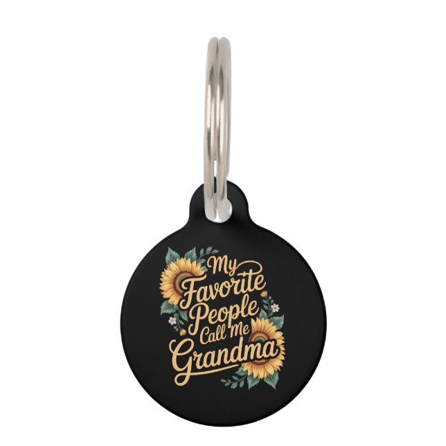 Médaillon Pour Animaux Mes personnes préférées m'appellent grand-mère pou (Devant)