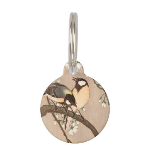 Médaillon Pour Animaux Mésange japonaise asiatique Ohara Koson Oiseau Cha