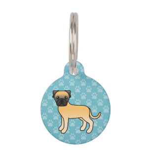Médaillon Pour Animaux Mignonne étiquette Bullmastiff Fauve et informatio