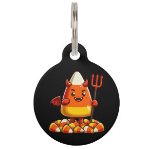 Médaillon Pour Animaux Mignonne Halloween monstre de maïs bonbon