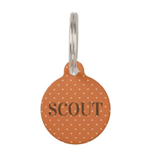 Médaillon Pour Animaux Mini Coeurs Orange Brûlé