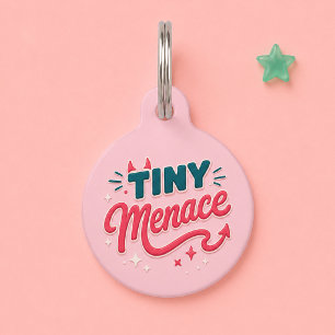 Médaillon Pour Animaux Minuscule Menace Mignon Rose Chien Chat Personnali