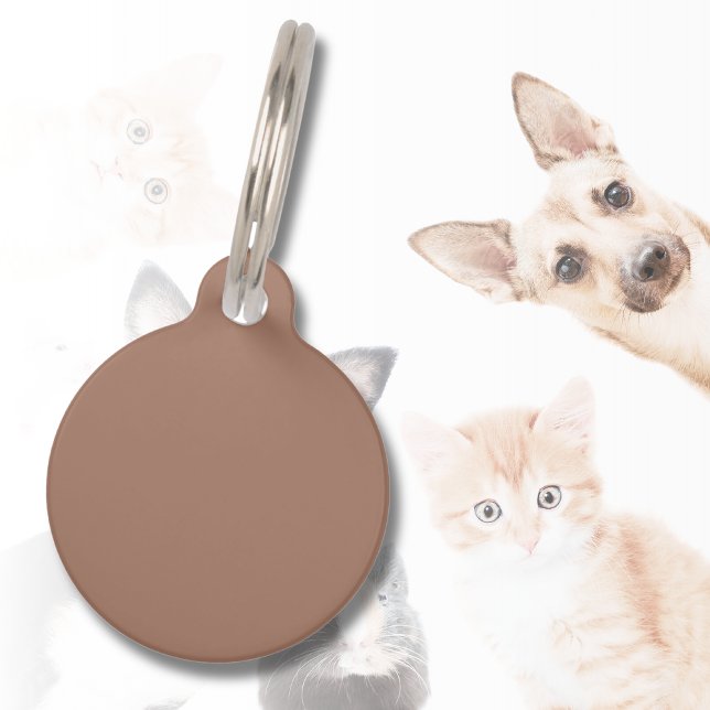 Médaillon Pour Animaux Mocha Mousse Tendance Elégante Couleur Solide (Créateur téléchargé)