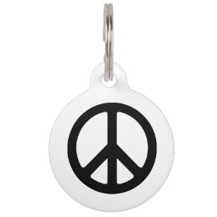 Médaillon Pour Animaux Modèle de symbole de paix noir