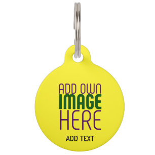 MÉDAILLON POUR ANIMAUX MODELE DE TEXTE D'IMAGE JAUNE CLAIR ÉDITABLE MODER