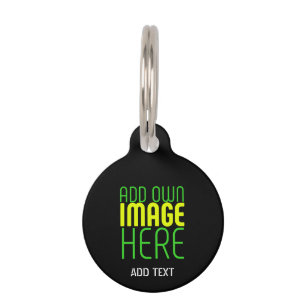 MÉDAILLON POUR ANIMAUX MODÈLE DE TEXTE D'IMAGE NOIRE SIMPLE ET MODERNE