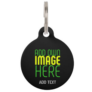 MÉDAILLON POUR ANIMAUX MODÈLE DE TEXTE D'IMAGE NOIRE SIMPLE ET MODERNE