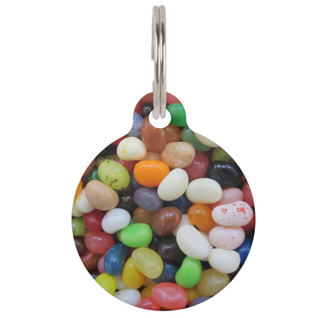 Médaillon Pour Animaux Modèle de texture de sucrerie de vert bleu de noir (Devant)