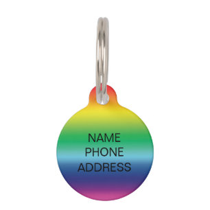 Médaillon Pour Animaux moderne rainbow nom personnalisé contact info chie